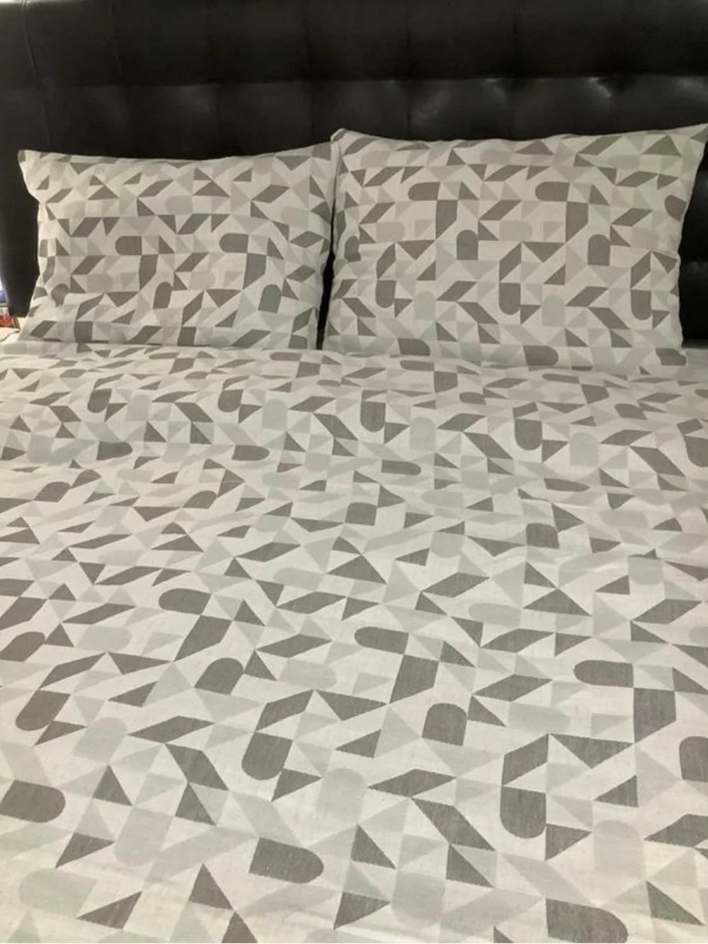 Modern Geo Matelassé Duvet Cover and Sham Set Threshold - Olive/Grey